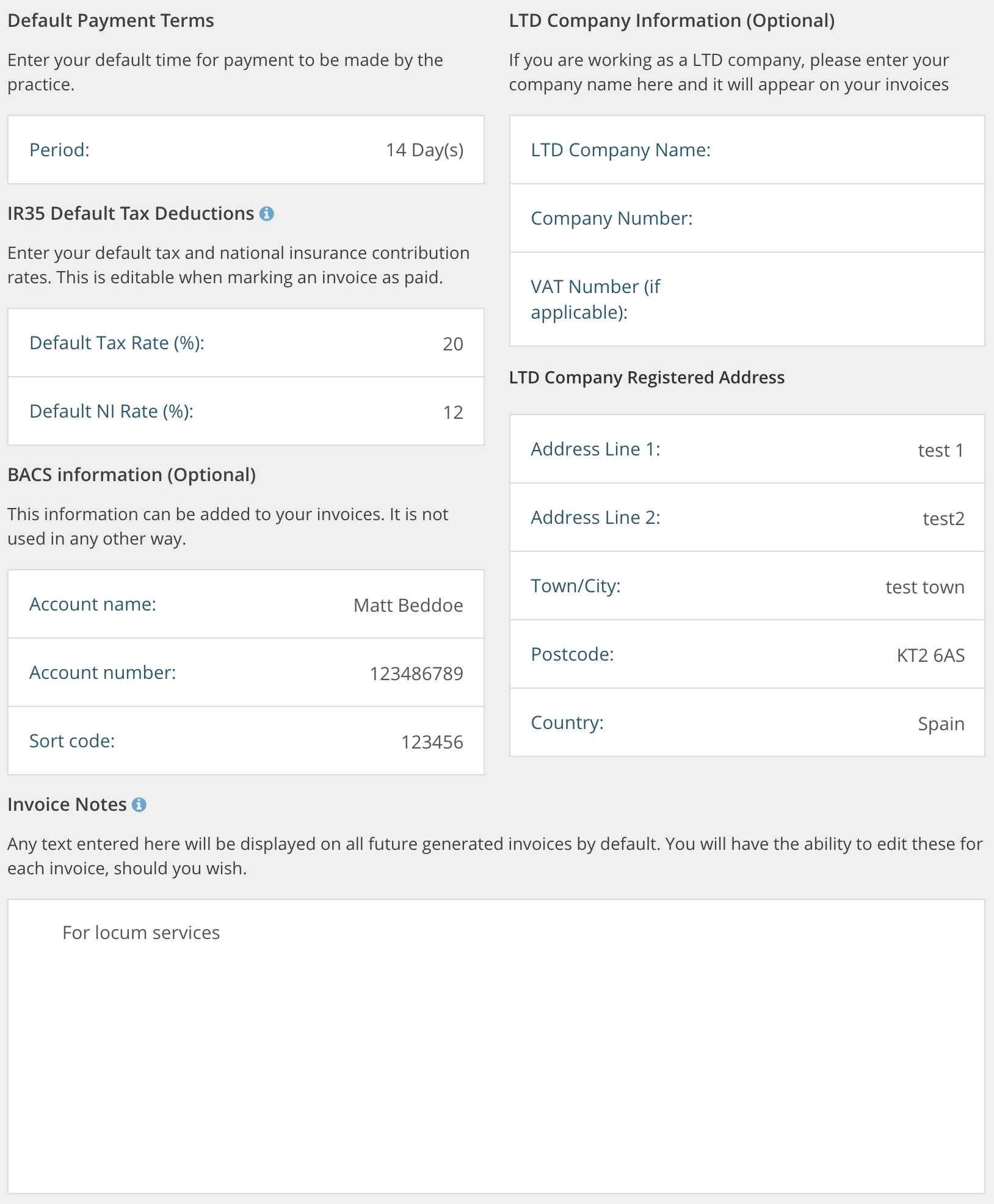 Payment Preferences – My Locum Manager